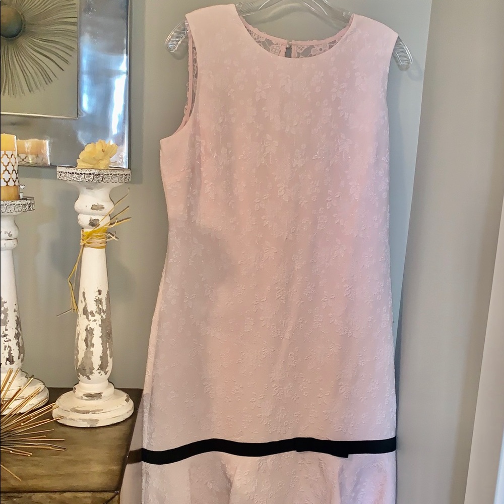 Light pink strapless dress,Partial lace back